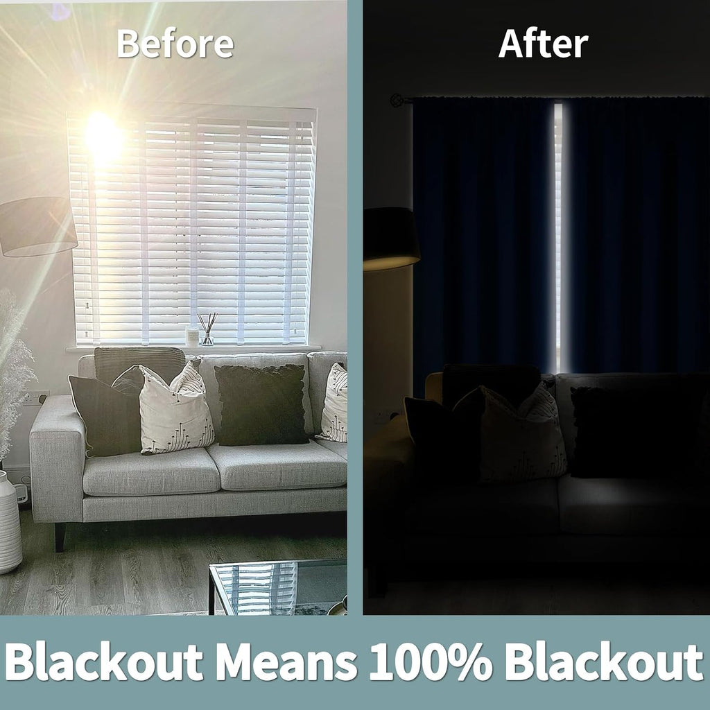 BGment 100% Blackout Curtains for Bedroom 63 Inch Length, Rod Pocket with Thermal Insulated Liner Full Room Darkening Curtains for Living…