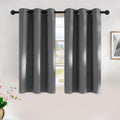 NICETOWN Grey Kitchen Blackout Short Curtain Panels for Bedroom, 45 Inch Long Thermal Insulated Grommet Top Blackout Draperies and Drapes…