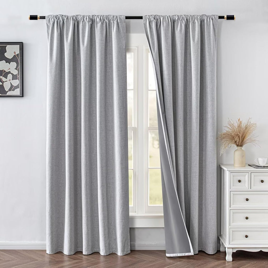 IGEMAEVE 100% Blackout Curtains 72 Inch Length for Bedroom, Black Out Curtains 2 Panels Set for Living Room, Thermal Insulated Rod Pocket…