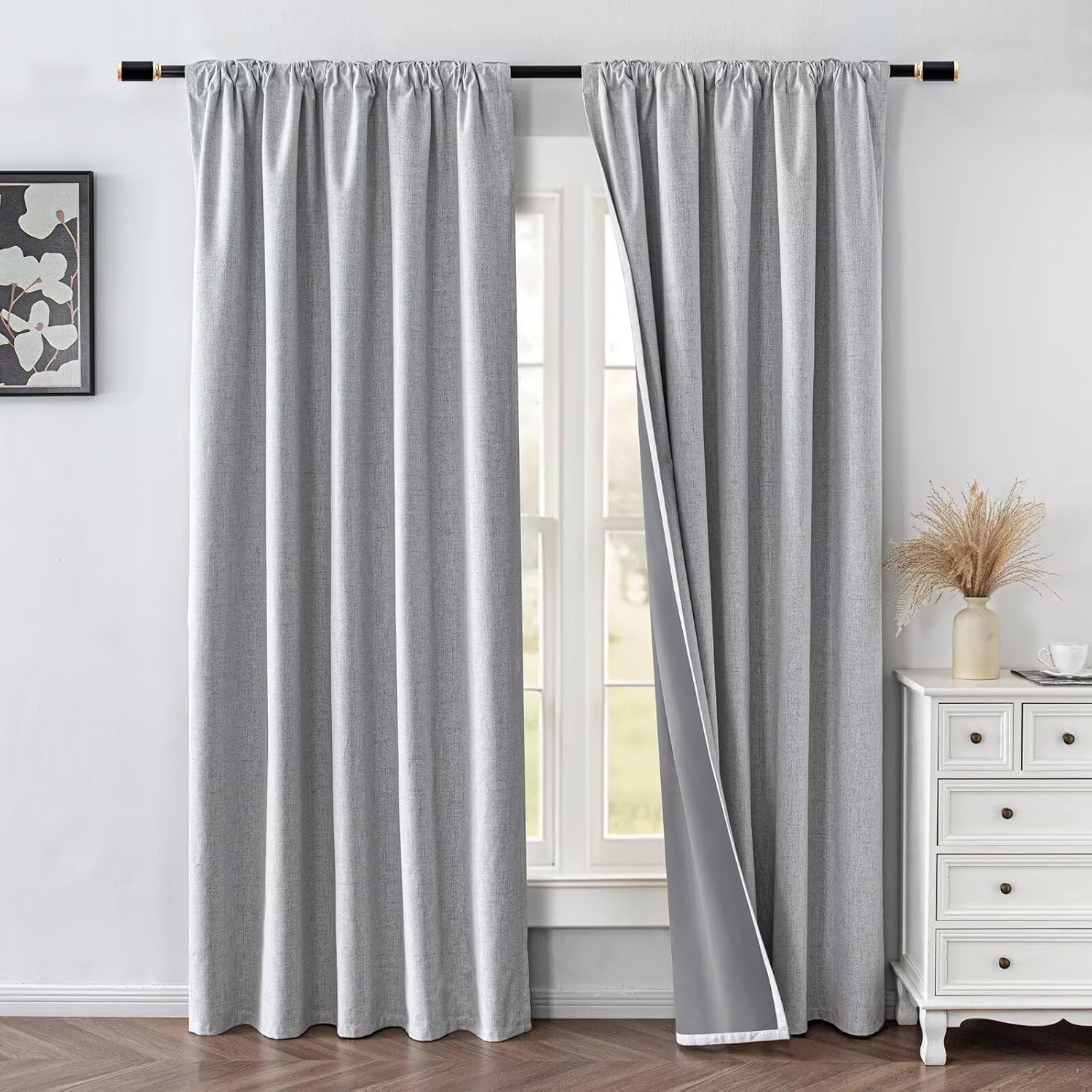 IGEMAEVE 100% Blackout Curtains 72 Inch Length for Bedroom, Black Out Curtains 2 Panels Set for Living Room, Thermal Insulated Rod Pocket…