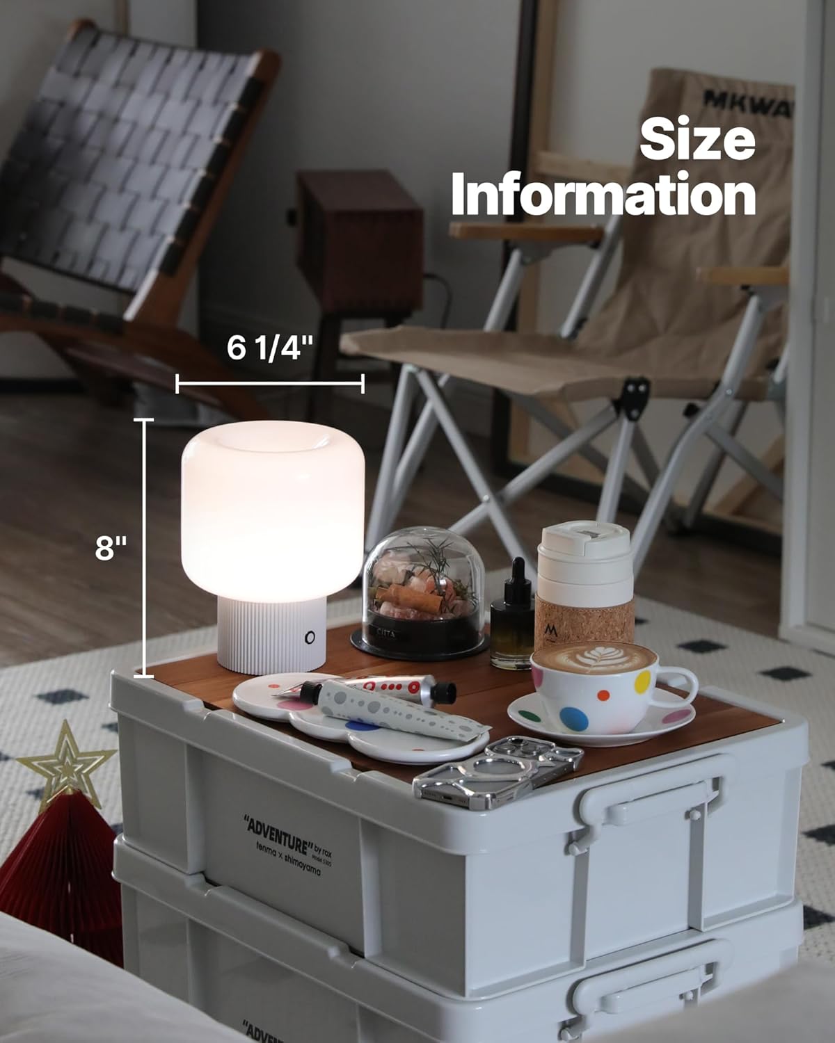 MAGCHARM Halo Mushroom Lamp, 5W Cute Cordless Rechargeable Table Lamp with Glass Shade, 3 Color Temps LED Dimmable Ambient Lighting…