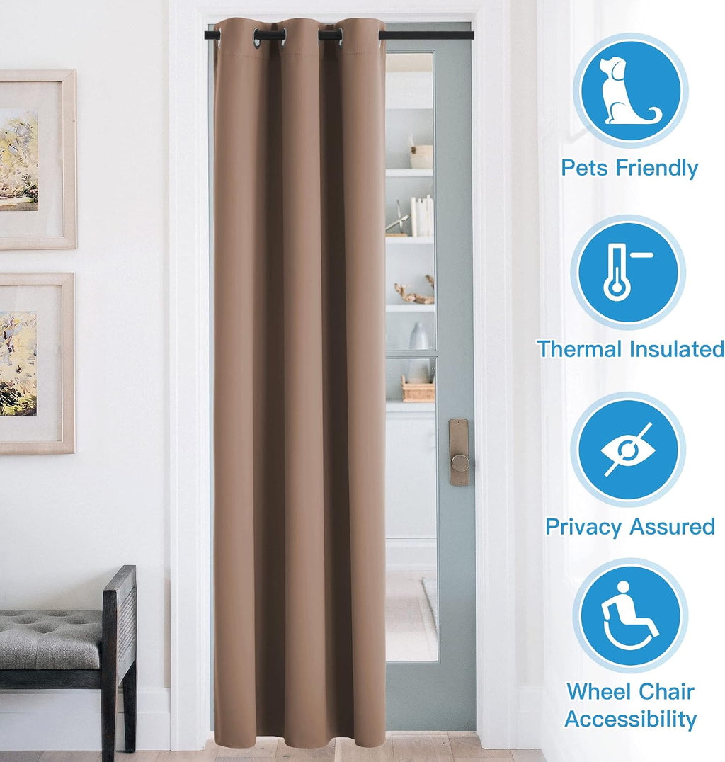 Rybhome RYB Home Blackout Curtains Thermal Insulating Privacy Temporary Door Curtains for Bedroom Closet Doorway Accordion Door Interior Li…