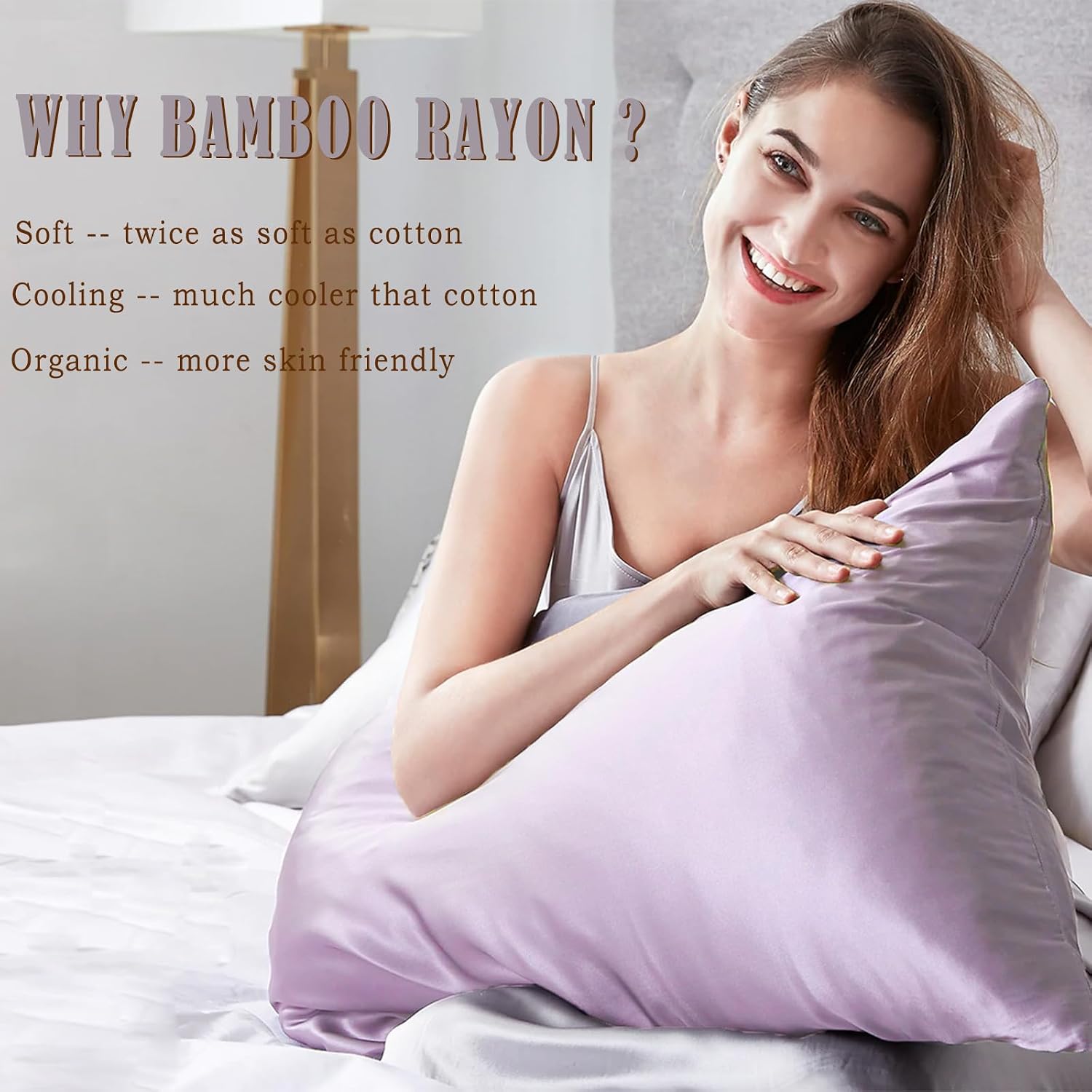 TELUS Body Cooling Pillow Case Cover, Bamboo Rayon & Lyocell Pillowcase with Zipper Closure, Breathable Pillow Case for Hot Sleepers and…