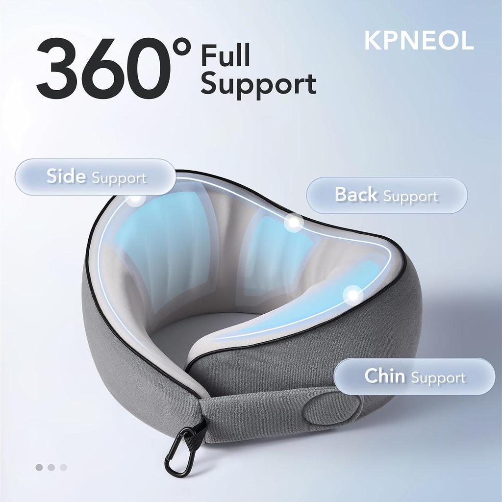 KPNEOL Travel Pillow, 100% Pure Memory Foam Travel Neck Pillow Airplane Neck Support Ergonomic Design for Traveling Suitable for…
