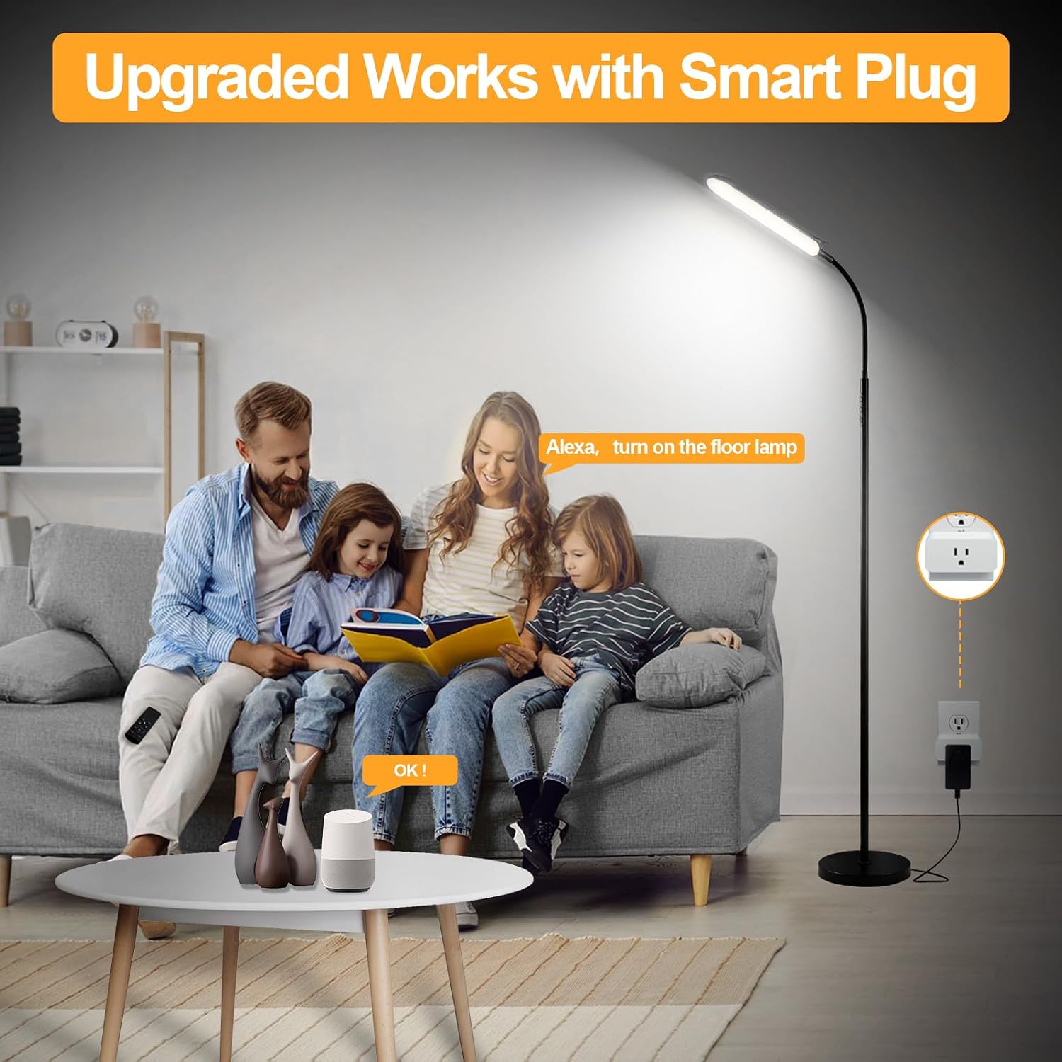 Marctronic Floor Lamp 2 Pack, 18W 1800LM Bright LED Floor Lamp with 2 Remotes & Works with Smart Plug, Dimmable Timing Eye Caring Standing…