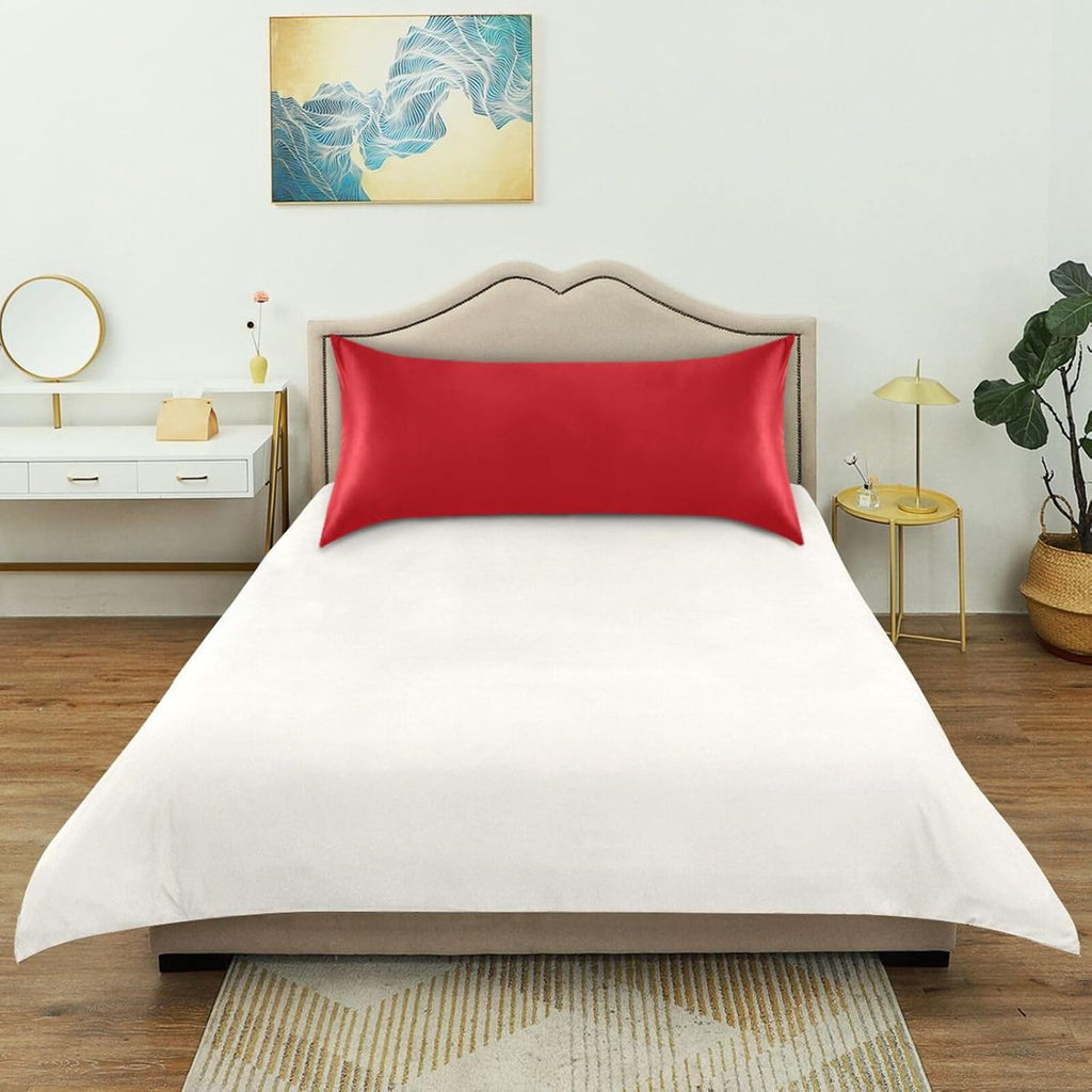 Red Color Pillow Covers Silk Pillowcase for Hair and Skin Breathable Silky Soft Satin Pillowcase King Size Pillow Case for Women Hot…