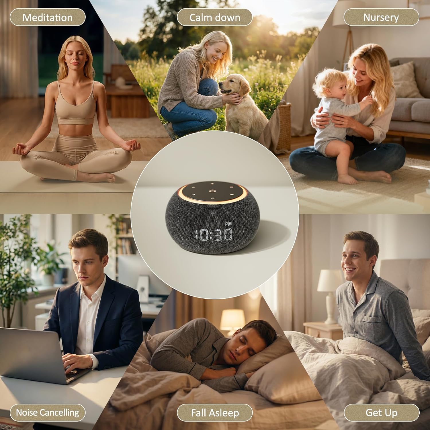 Hotmoon Alarm Clock with Sound Machine for Sleep, Luna Pro Dual-Stage Smart Alarm, 507 Sounds & 10 Healing Frequencies (108-963Hz), Pink…