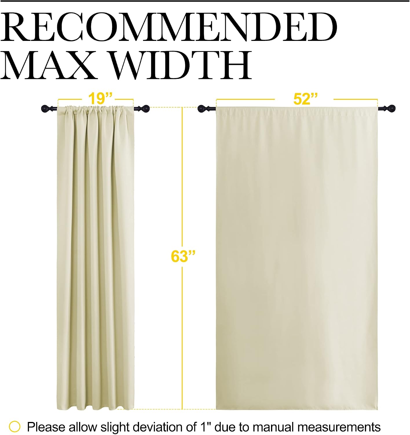 NICETOWN Blackout Curtains for Living Curtains, Room Darkening Curtains & Drapes for Kids Bedroom, Home Decoration Draperies (Beige, 52…