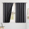 BGment 40 Inch Thermal Blackout Curtains for Small Window, Dark Grey 100% Blackout Insulated Rod Pocket and Back Tab Double Layer Room…