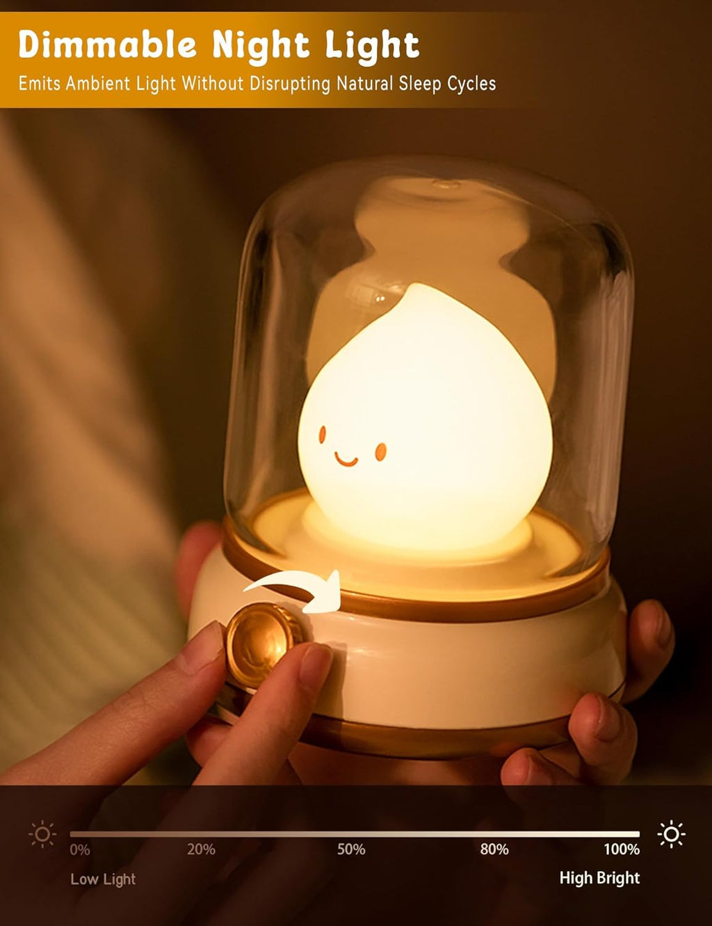 WANIDEA Flameless Candles Lamp, Led Candles, Cute Kerosene Lamp, Silicone Flame Amber Light, Adjustable Dimmable Rechargeable Night Light…