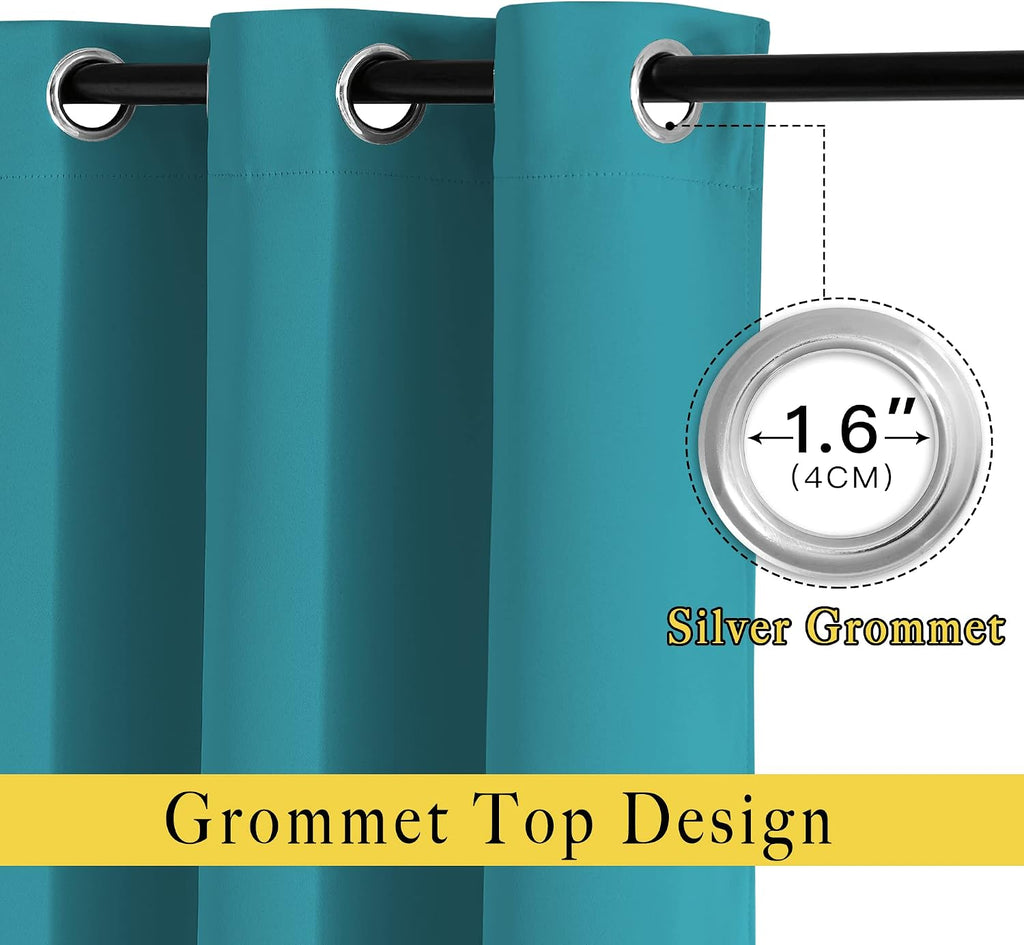 Nicetown Blackout Curtains & Drapes Extra Long 120" - Grommet Room Darkening Thermal Insulated Solid Grommet Window Treatment for Hall/Vill…