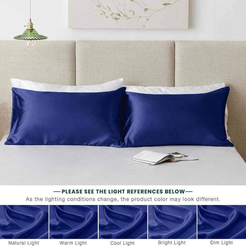 Lovescabin Love's cabin Satin Pillowcase Set of 2 King Size 20x36, Cooling Pillow Covers for Hair and Skin, Silky Smooth with Envelope Clos…