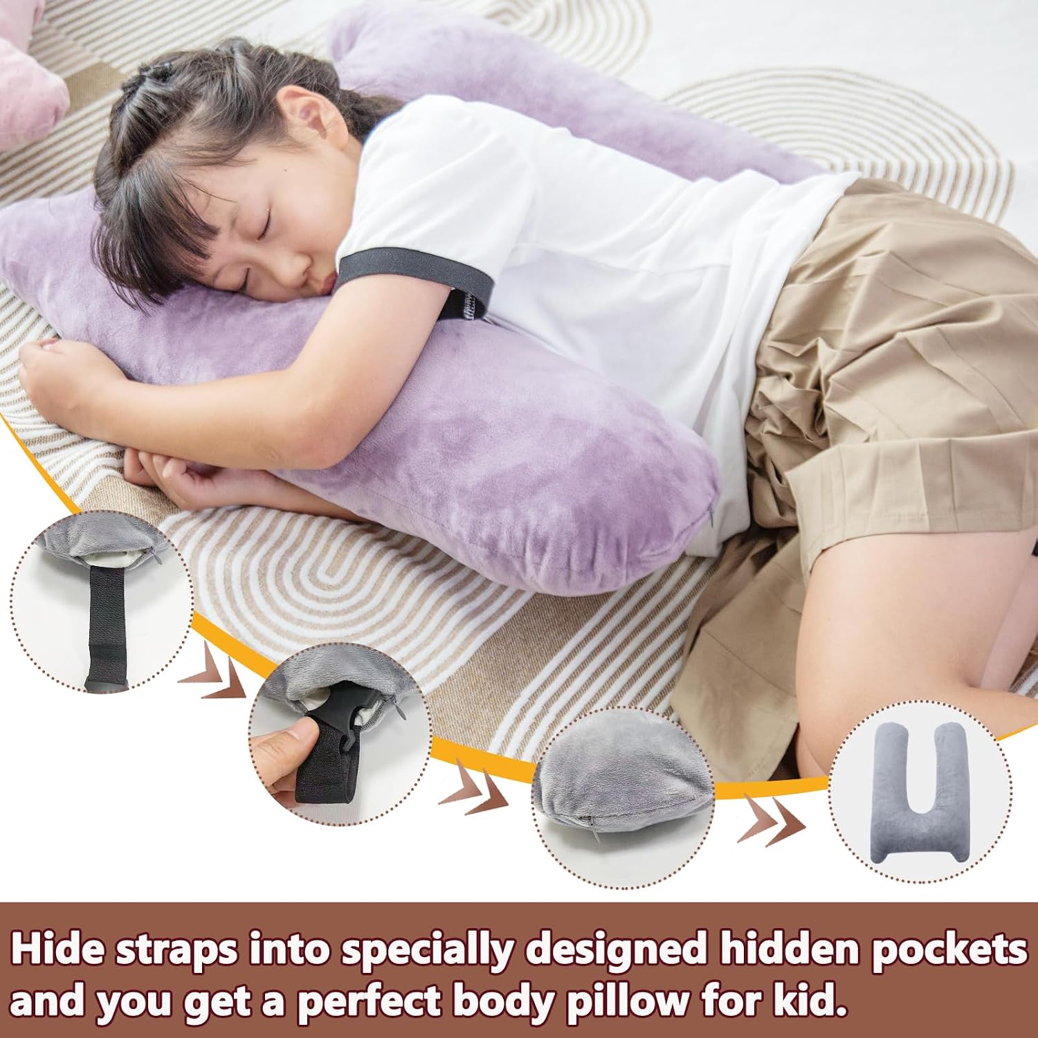1 MIDDLE ONE Car Pillow for Kids, Memory Foam Travel Pillow for Car and Adults, Kid Travel Pillows for Sleeping on Road Trip, Small Body…