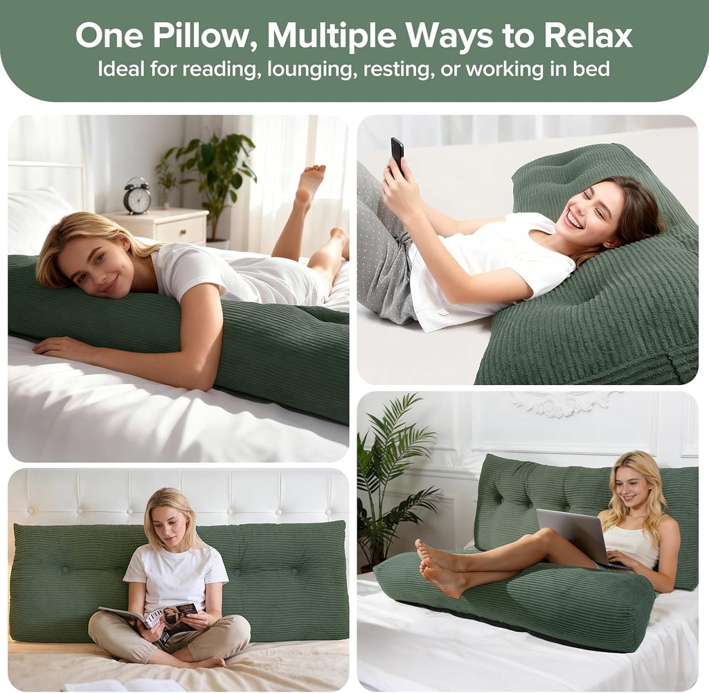 Royal Choice Headboard Pillow for Sitting Up in Bed, Twin Size Backrest Triangle Reading Pillow for Daybed, Supportive Bed Back Pillow for…