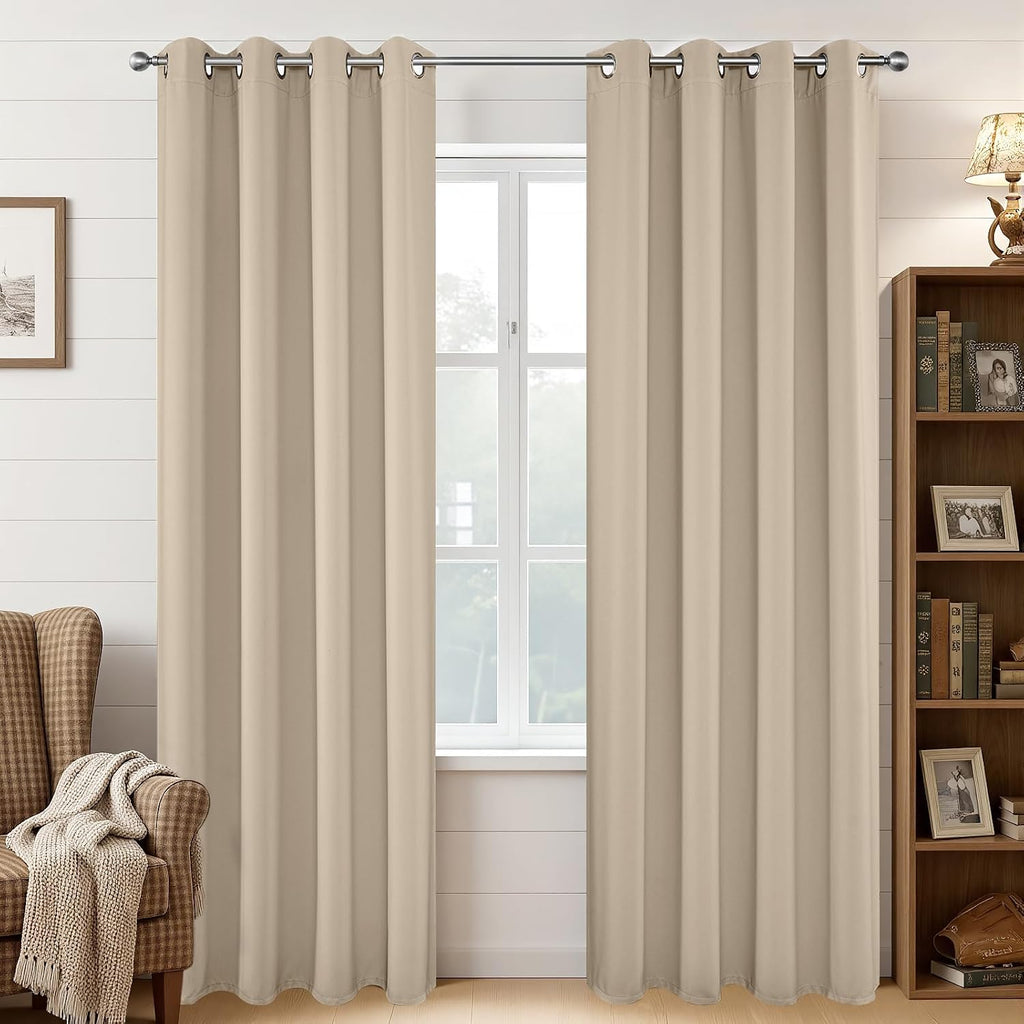 Joydeco Blackout Curtains 95 Inches Long 1 Panel, Thermal Insulated Long Curtains& Drapes 1 Piece, Room Darkening Grommet Drapes for Living…