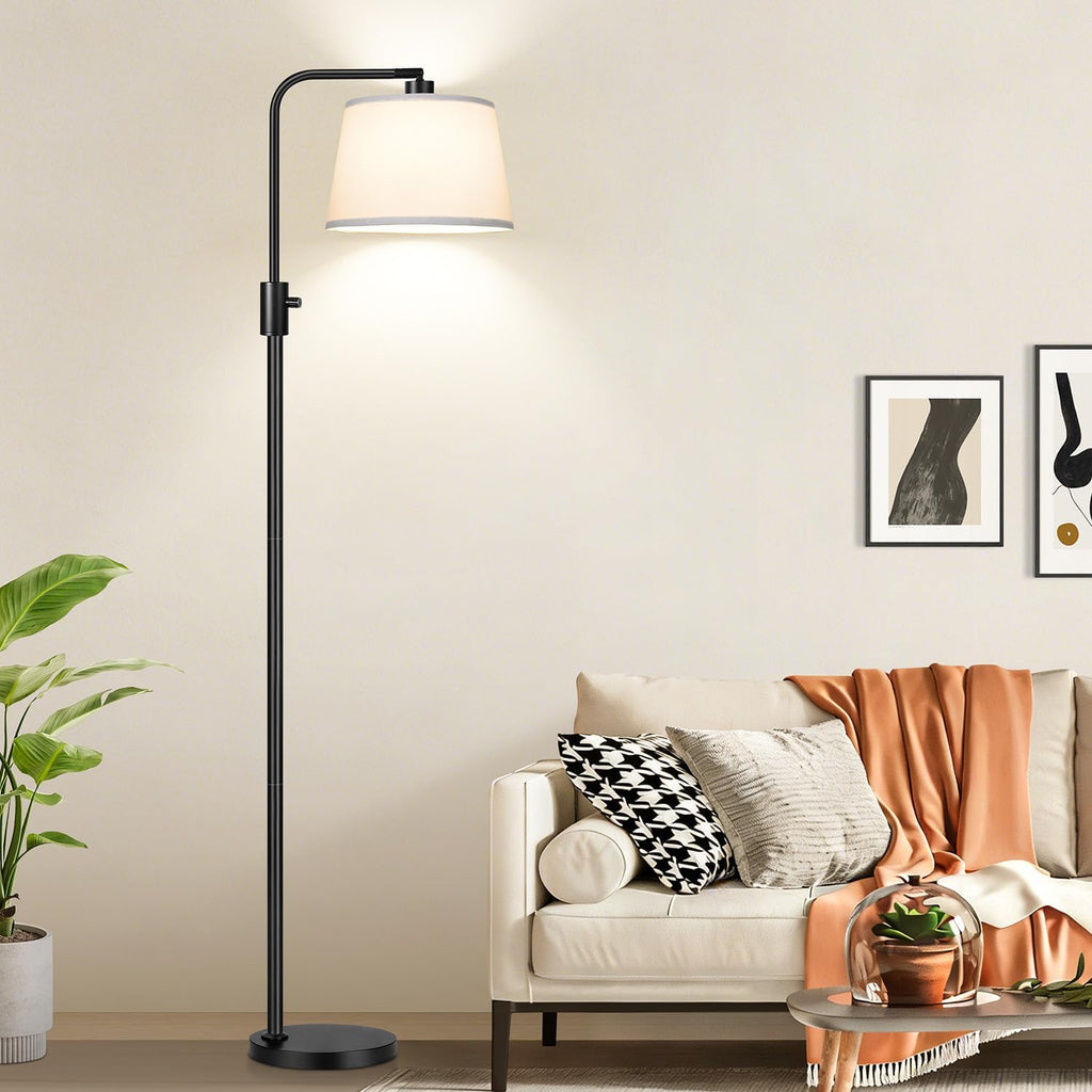 Upgraded】 Dimmable Floor Lamp, 1000 Lumens LED Edison Bulb Included, Arc Black Floor Lamps for Living Room Modern Standing Lamp with…