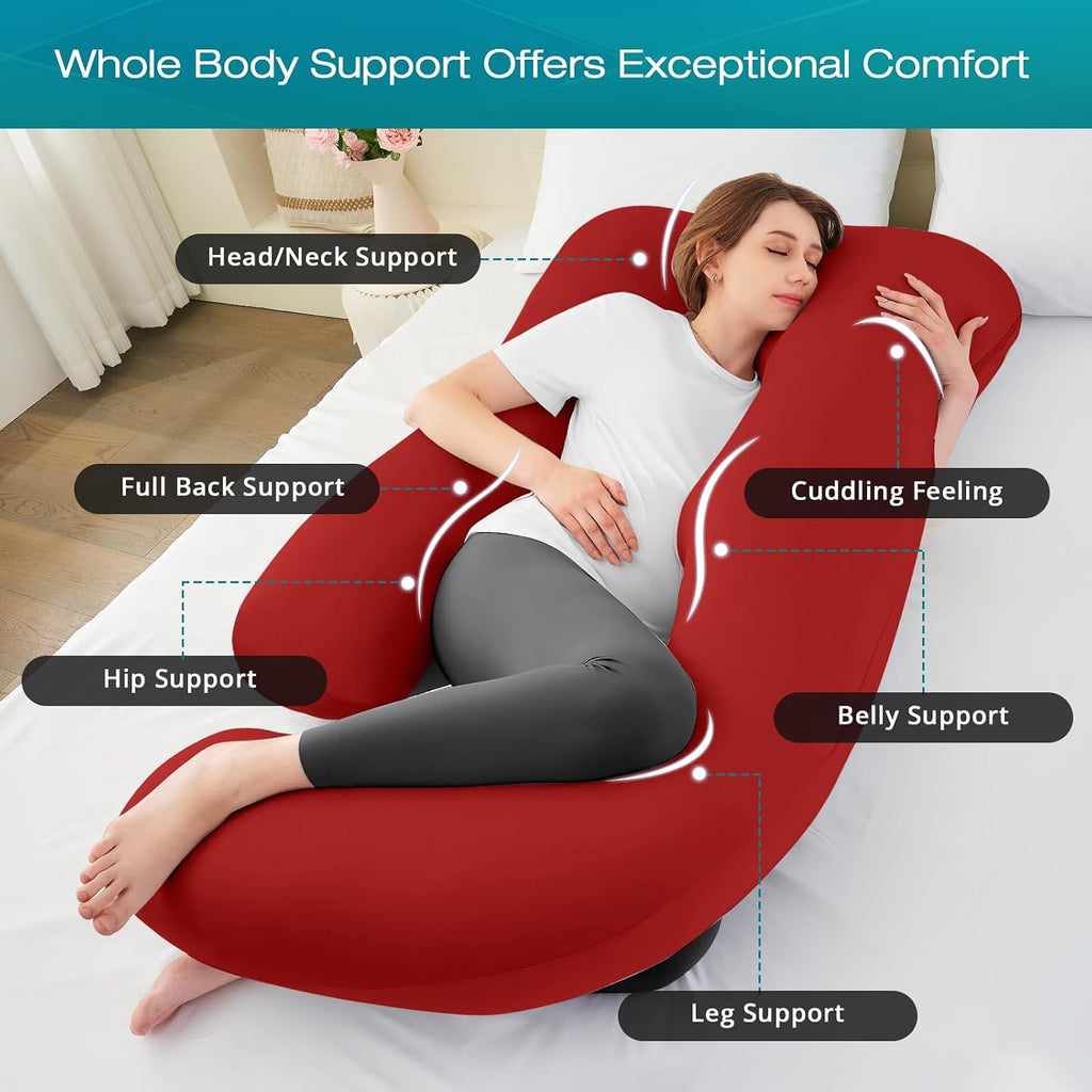 Sasttie Pregnancy Pillows for Sleeping, U Shaped Cooling Full Body Pillow with Removable Cover, Pregnant Women Must Haves, Maternity Essent…