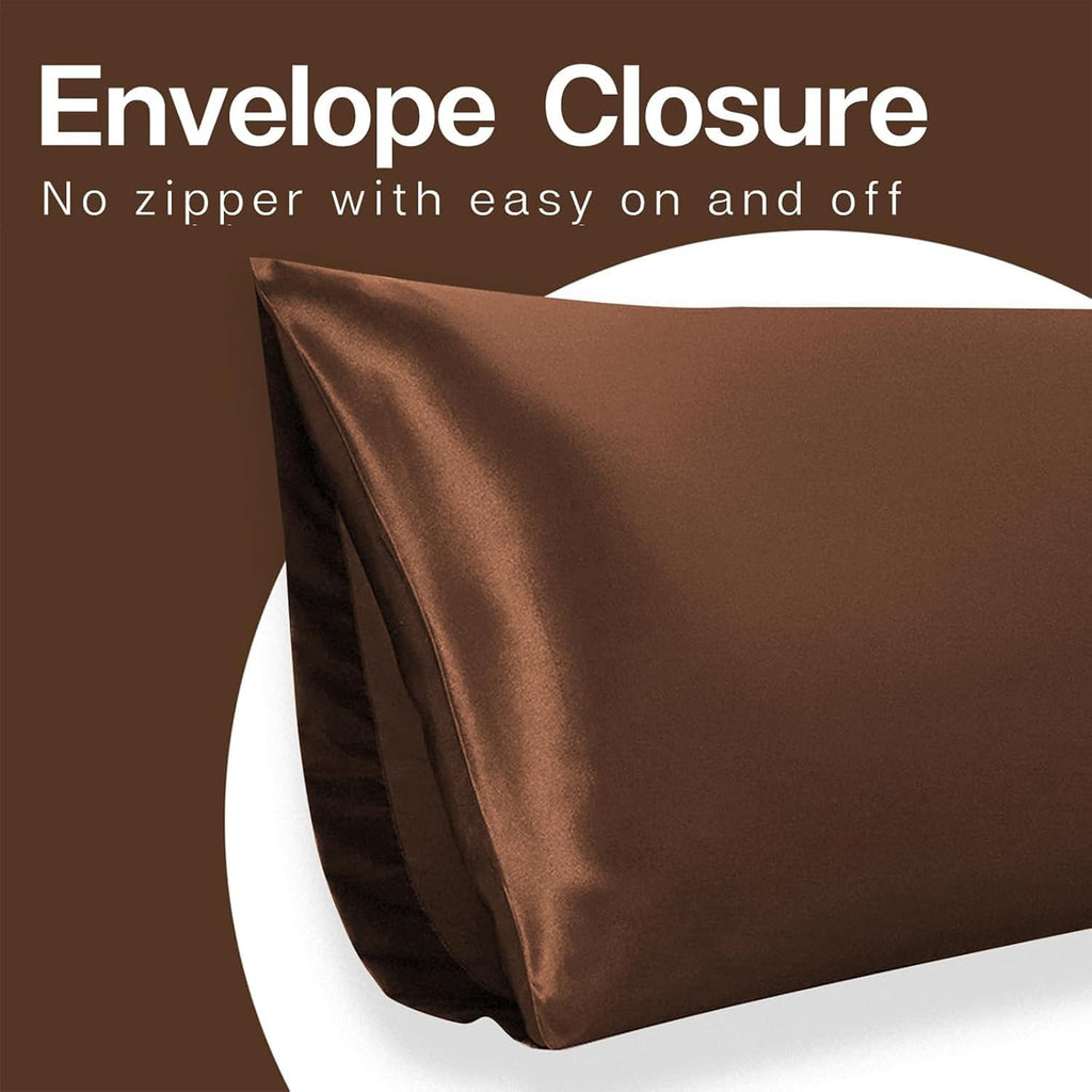 MR&HM Satin Body Pillow Cover, Soft and Breathable Body Pillow Case with Envelope Closure, Cooling and Silky Long Pillowcase for Hair and…