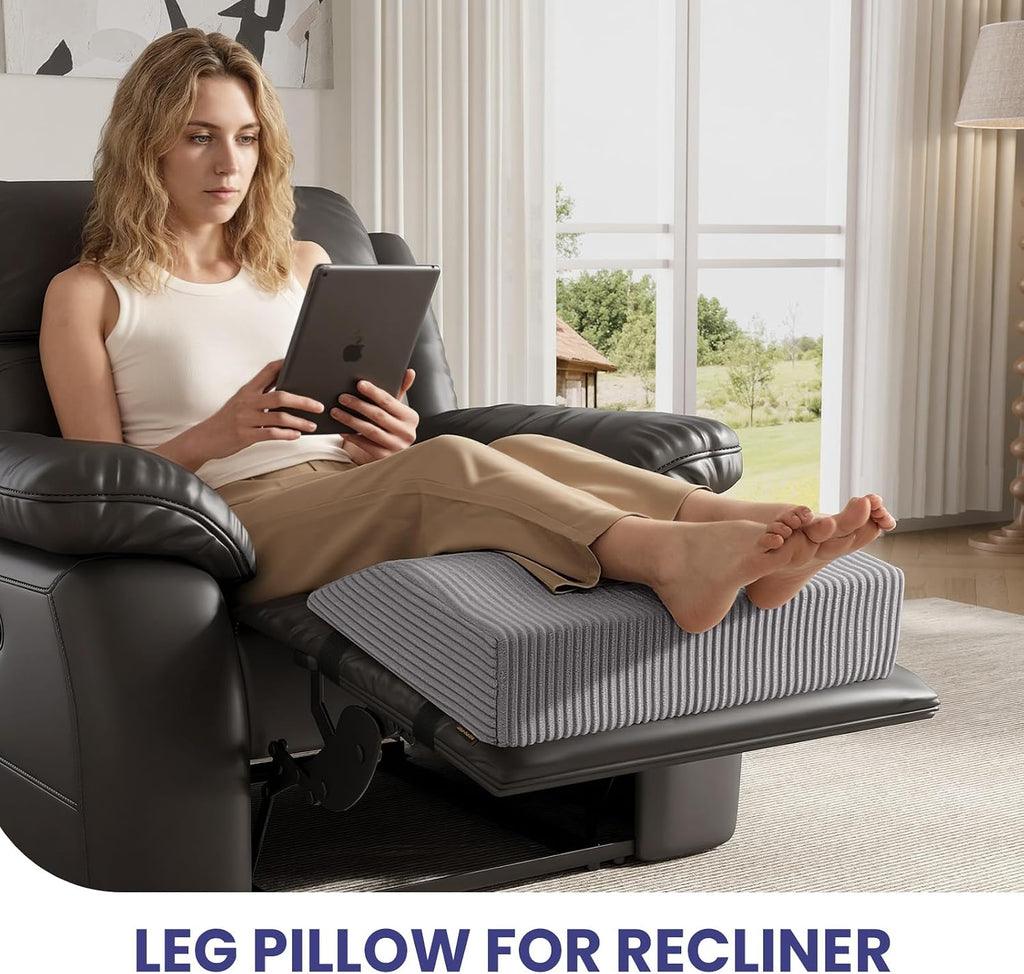 idee-home Recliner Leg Rest Cushion, Recliner Footrest Extender Pillow with Removable Corduroy Cover, Multi Purpose Ergonomic Foot Pillow…