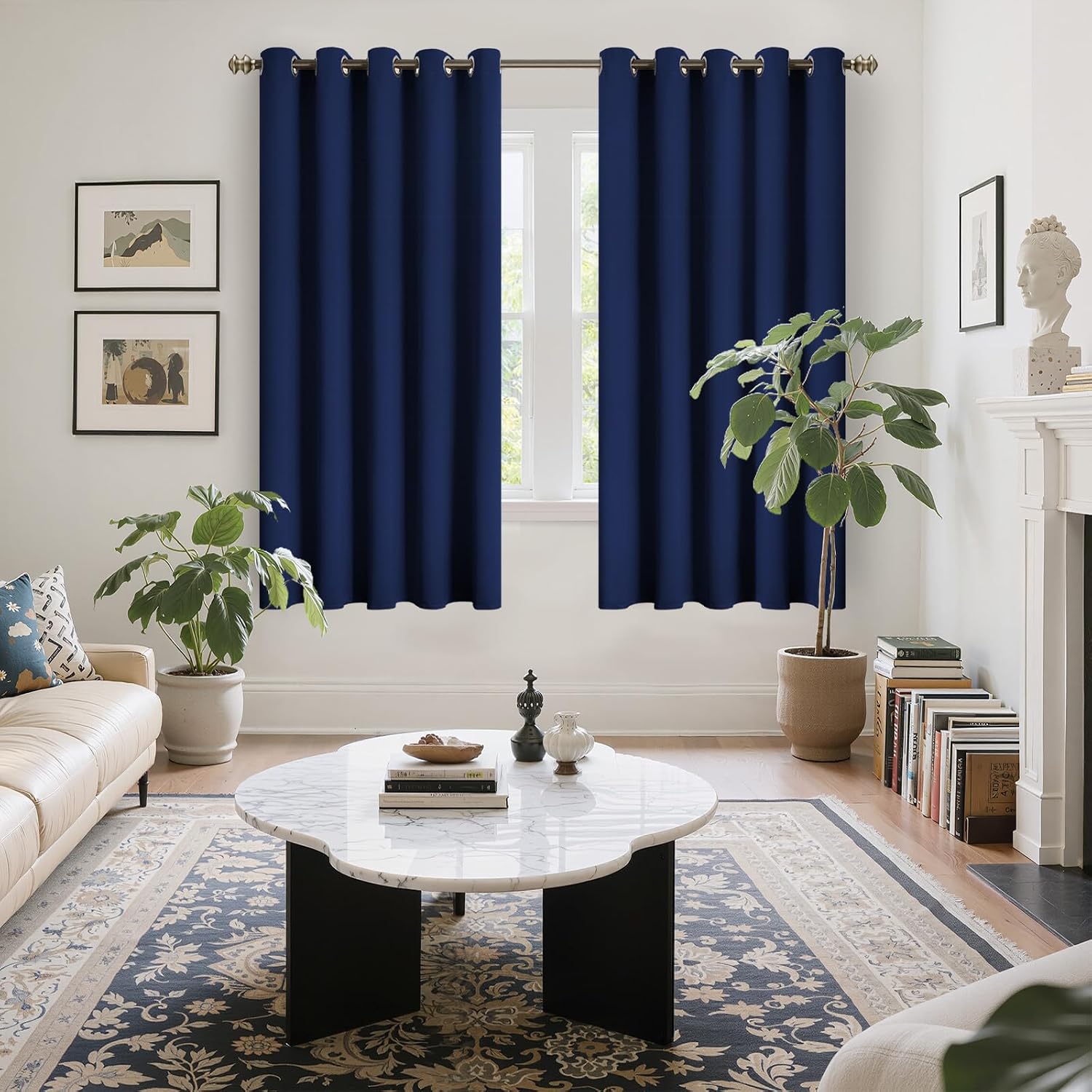 YoungsTex 70 Inches Width Blackout Curtains for Bedroom - Thermal Insulated Drapes with Grommet Room Darkening Privacy Protection for Livin…
