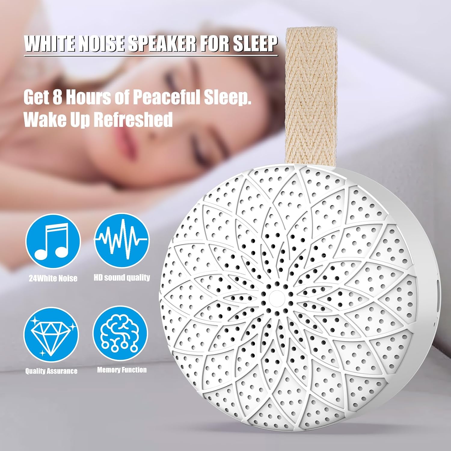 Exporify Sound Machine with 24 Relaxing Nature Sounds, Sleep Portable Travel White Noise Machine for Home, Office, Nursery, Timed and Adjustabl…