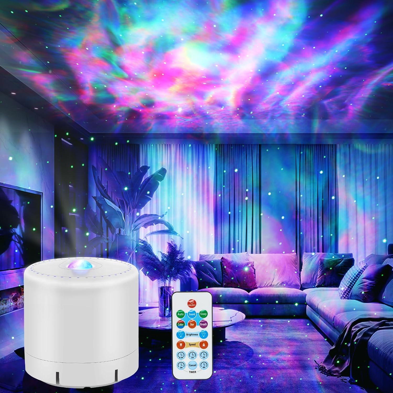 Herhoter Galaxy Projector, Star Projector with Timer and Remote Control for Adults Bedroom Decoration, Party, Star Night Light Plastic red