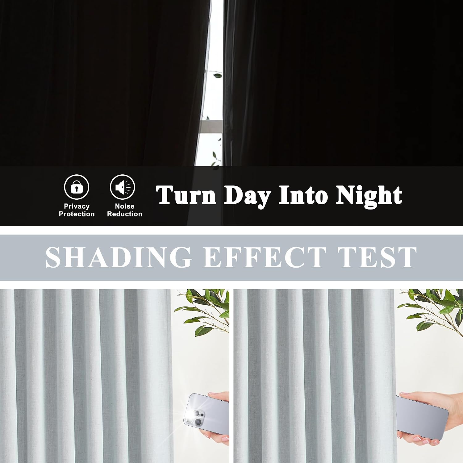 VisionHome Vision Home Blue Fog Pinch Pleated Full Blackout Curtains Linen Blended Room Darkening Window Curtains 108 inch for Living Room…