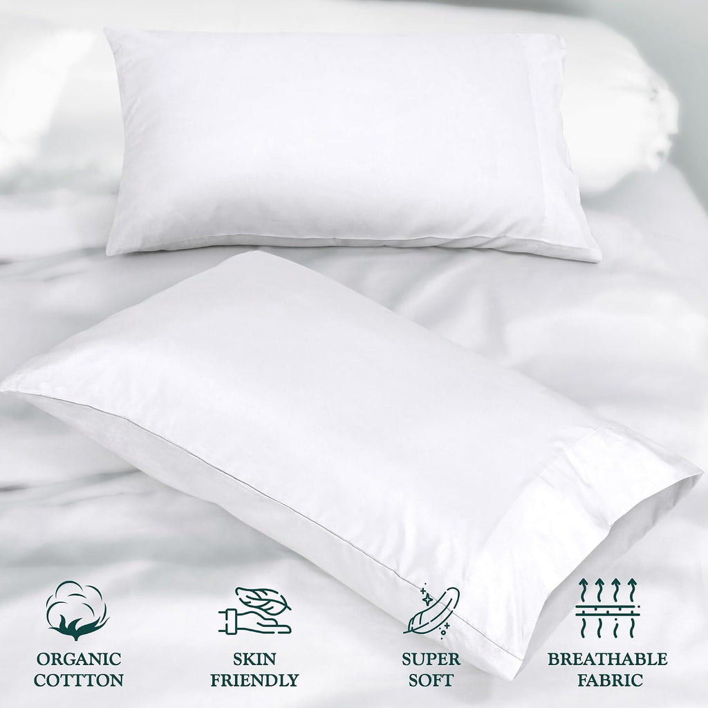 Royalelinens Royale Linens White Cotton Pillow Cases Queen Size Set of 12 - Bed Pillow Covers - 100% Cotton Pillowcases - Soft & Cooling -…