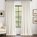 Drapenova 96 Inch Long Velvet Pinch Pleated Curtains for Living Room/Bedroom Ivory Modern Elegant Room Darkening Soundproof Thermal…