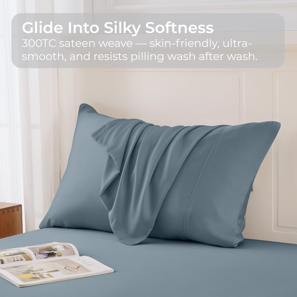 GOKOTTA Envelope Pillow Cases King Size 2 Pack, 100% Rayon Made from Bamboo Cooling Pillowcases Soft and Silky for Hair and Face (20"*40")