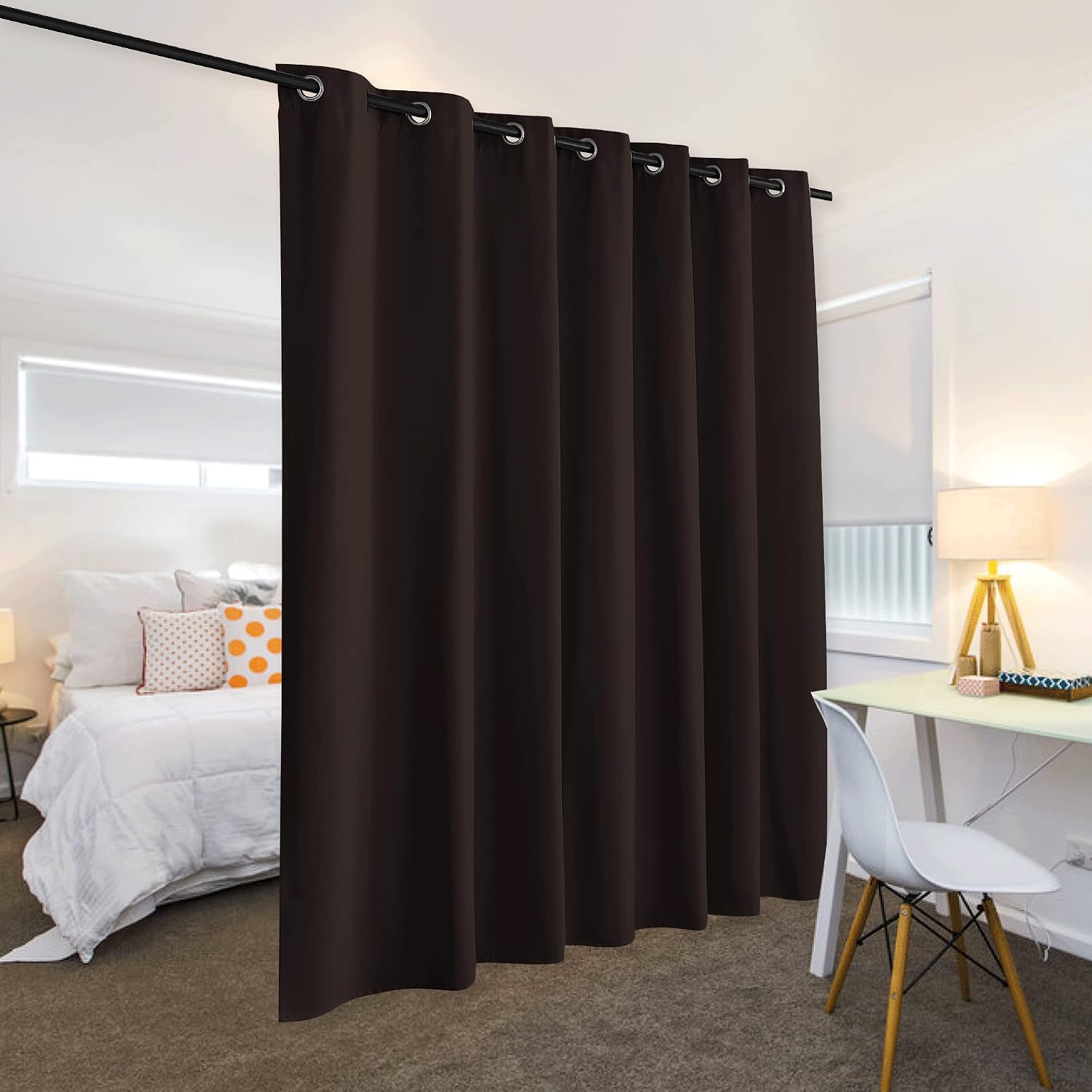 Rybhome RYB Home Room Divider Curtains Total Privacy Screen Thermal Insulated Soundproof Curtains Blinds for Living Room Shared Apartment B…