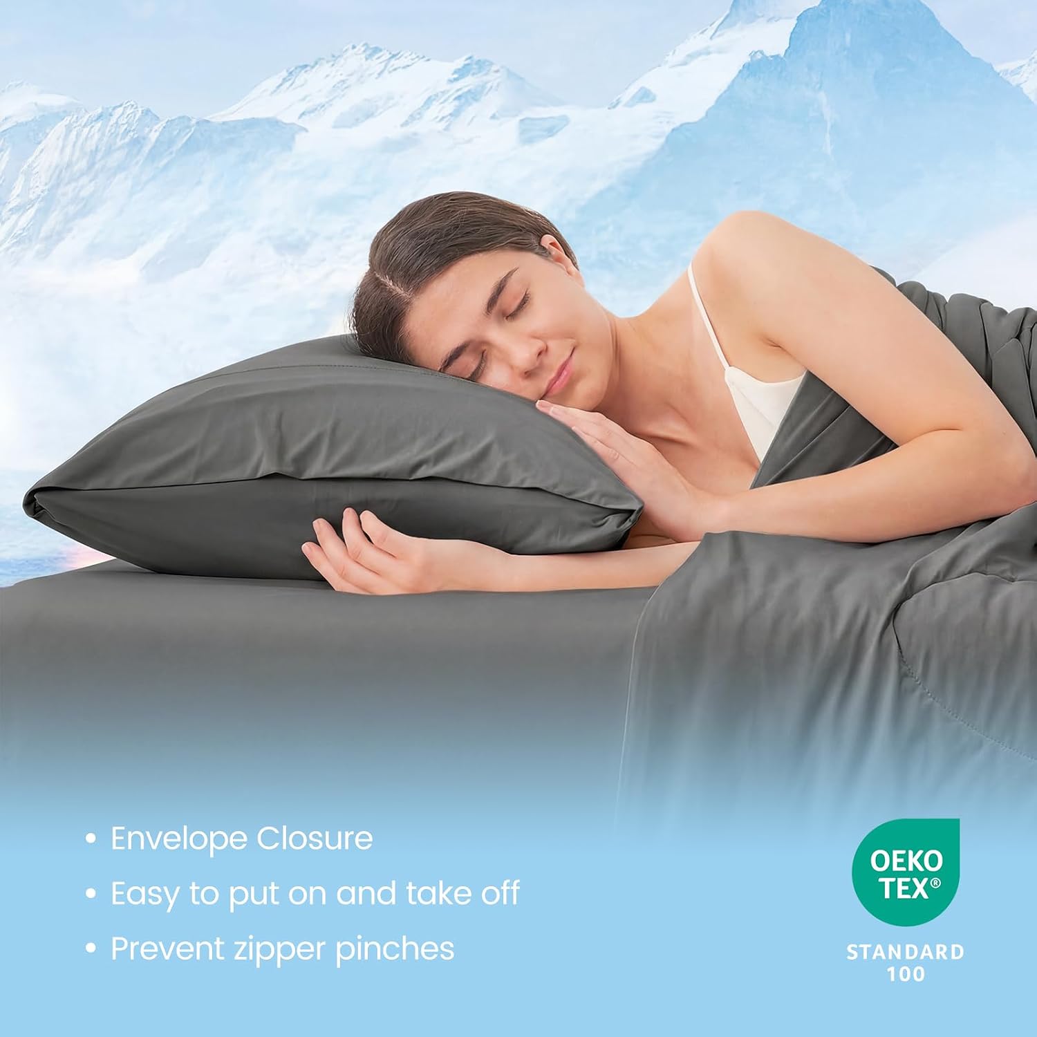 CozyBliss Cozy Bliss 2pcs Cooling Pillow Cases Set for Hot Sleepers & Night Sweats, Q-Max 0.5 Silky Wrinkle-Free Pillow Covers with Envelop…