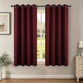 Joydeco Blackout Curtains 63 Inch Length 2 Panels Set, Thermal Insulated Long Curtains 2 Burg, Room Darkening Grommet Drapes for Bedroom Li…