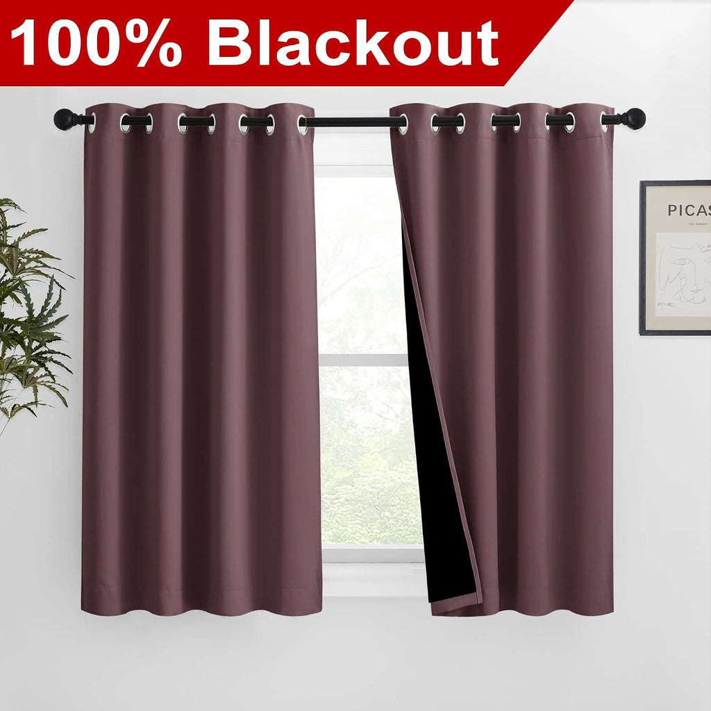 Nicetown Warm Curtains for Winter, Bedroom Full Blackout Curtain Panels, Great Job for Blocking Light, Complete Blackout Draperies with Bla…