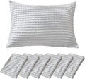 Warmdern Grey Pillow Covers Queen Standard Pillow Cases Soft Microfiber Pillow Cases Set of 6 Boho Textured Pillowcase with Envelope Closur…