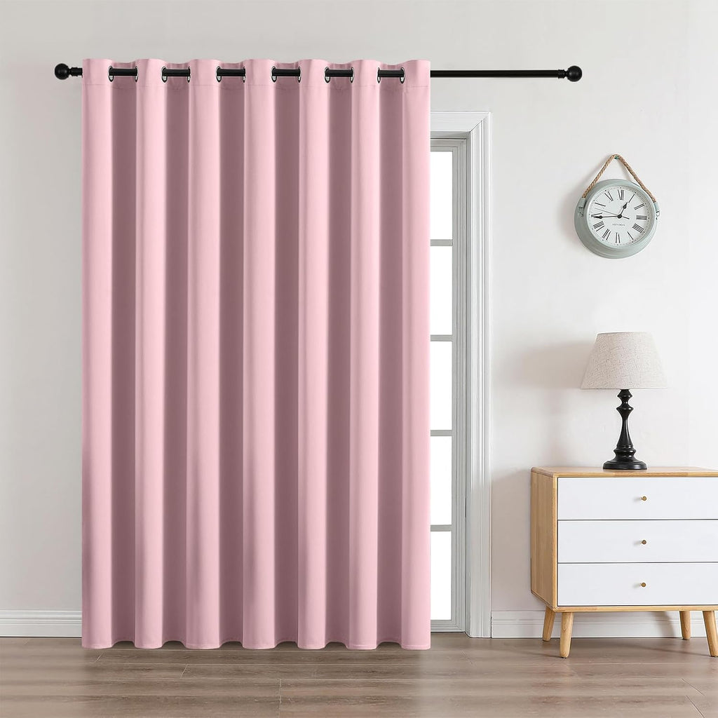 CUCRAF Custom Light Pink Blackout Curtains 1 Panel Set, Thermal Insulated Grommet Room Darkening Curtain for Living Room Bedroom, Light…