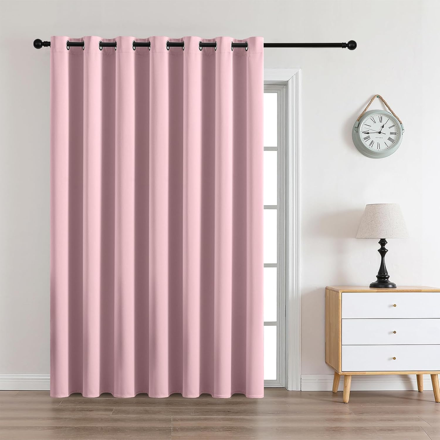 CUCRAF Custom Light Pink Blackout Curtains 1 Panel Set, Thermal Insulated Grommet Room Darkening Curtain for Living Room Bedroom, Light…