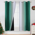 Estelartextiler Estelar Textiler Full Room Darkening Blackout Curtains 72 Inch Length 2 Panels Set, Ombre Greyish White and Green Thermal I…