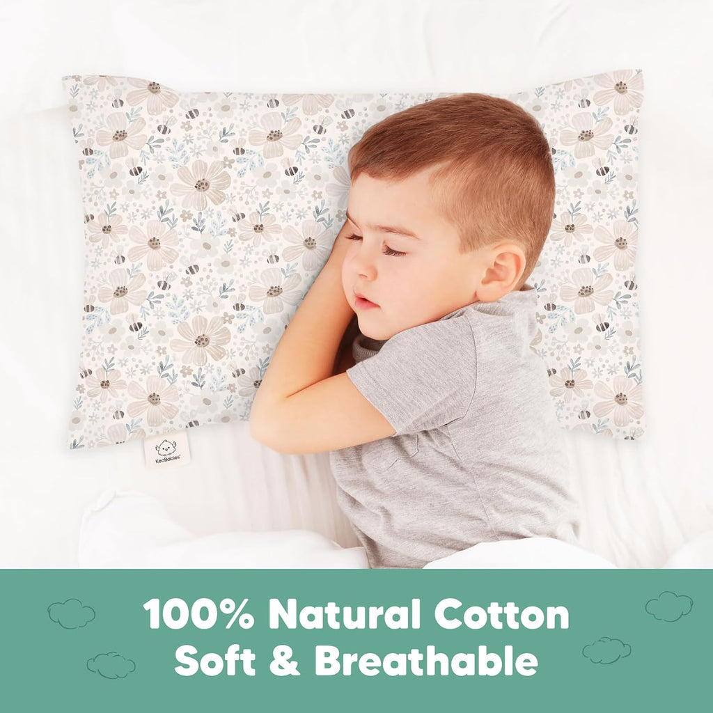 KeaBabies Toddler Pillowcase 13"x18" - Organic Cotton Toddler Pillowcase for Kids, Boys, Girls, Soft & Durable Cotton Cover for Miniature…
