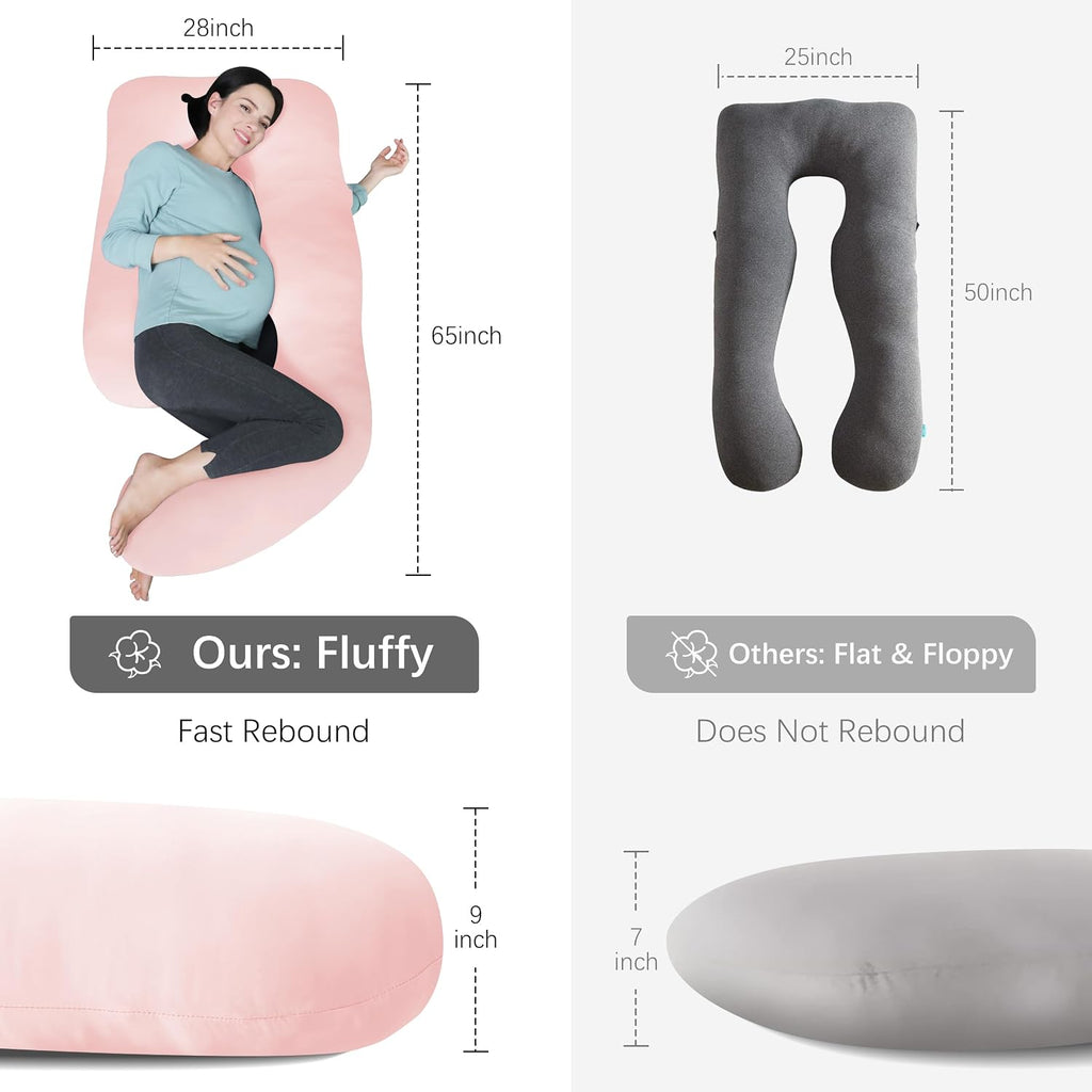 Moonpark MOON PARK Pregnancy Pillows for Sleeping - U Shaped Full Body Maternity Pillow with Removable Cover - Support for Back, Legs, Bell…