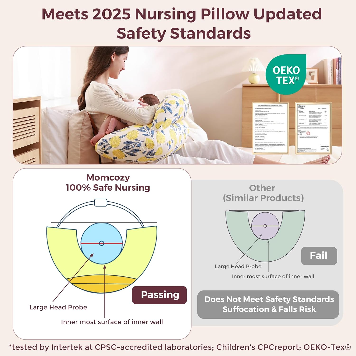 Momcozy Innovative Safety Guard Nursing Pillow for Breastfeeding- Wider Feeding Pillows for More Support for Mom & Baby- Easier Nursing &…