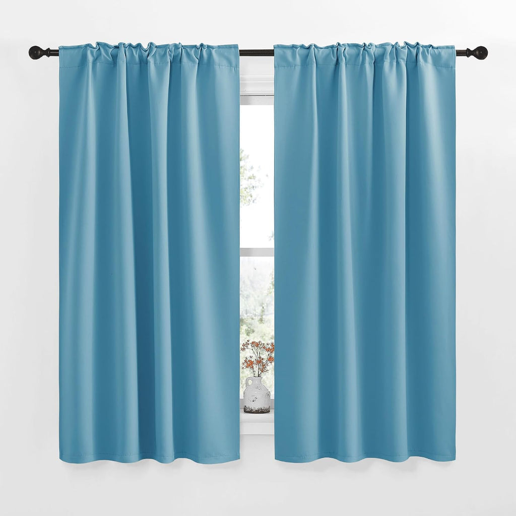 NICETOWN RV Curtains for Camper Windows - (Teal Blue Color) 34x54 Inch, 2 Panels Set, Thermal Insulated Room Darkening Blackout…