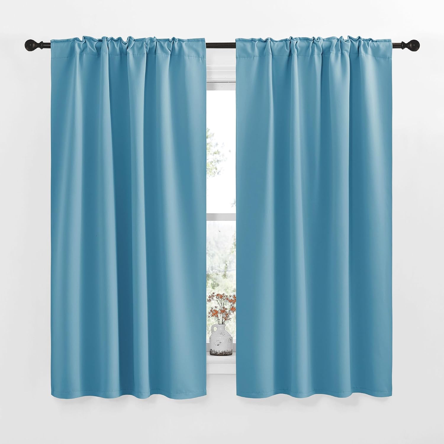 NICETOWN RV Curtains for Camper Windows - (Teal Blue Color) 34x54 Inch, 2 Panels Set, Thermal Insulated Room Darkening Blackout…