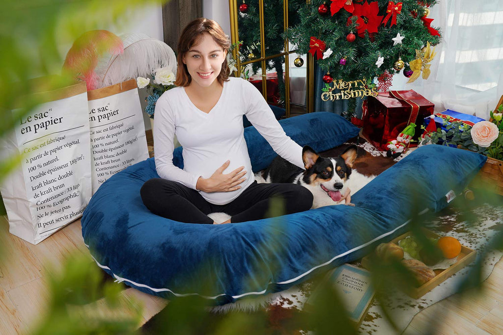 Meiz Pregnancy Pillow, Pregnancy Body Pillow, Pregnancy Pillows for Sleeping, 65" Maternity Body Pillow for Pregnant Women with Velvet Cove…