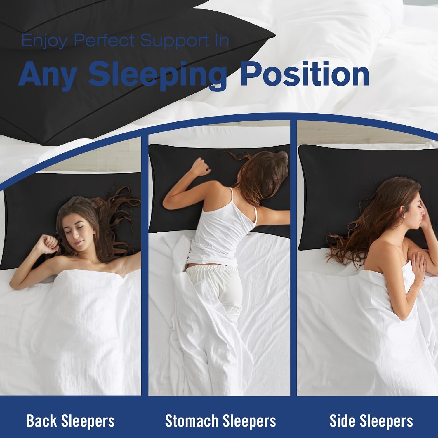 Higoom King Size Bed Pillows for Sleeping 4 Pack, Luxury Hotel Pillows, Comfortable and Supportive, Machine Washable, Suitable for Stomach, Back…