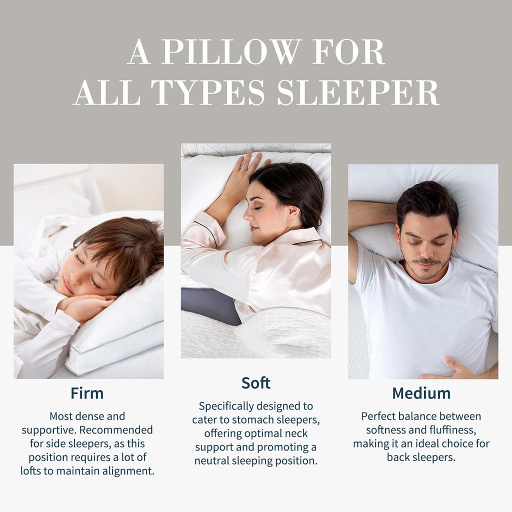 Globon Luxury Feather Down Pillow Standard Queen Size for Sleeping, Hotel Collection Fluffy Pillow, Medium Gusseted Bed Pillows, 18"X26", P…