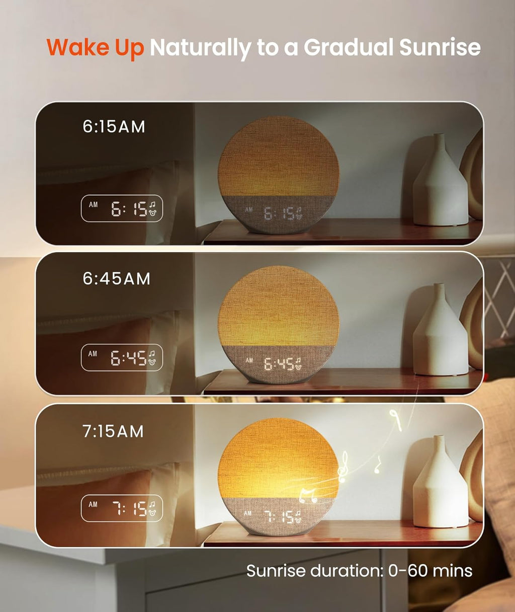 Dreamegg Sunrise 1 - Sunrise Alarm Clock, Sound Machine for Sleep, Customizable Sleep Routines, Dimmable Night Light, 29 Soothing Sounds…