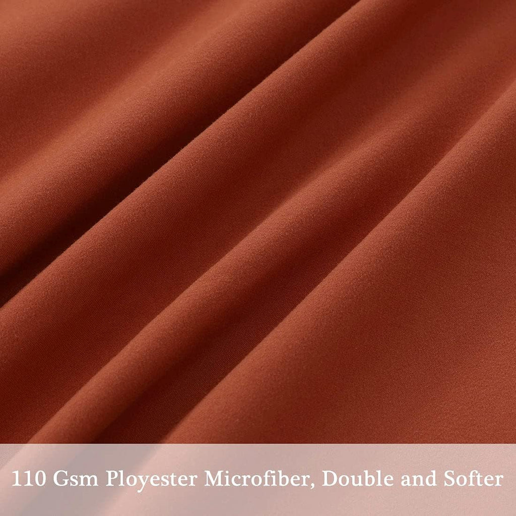 PiccoCasa Body Pillow Cover, 110 GSM Brushed Microfiber, Zipper Closure, Rust Color, 20"x54" Long cotton
