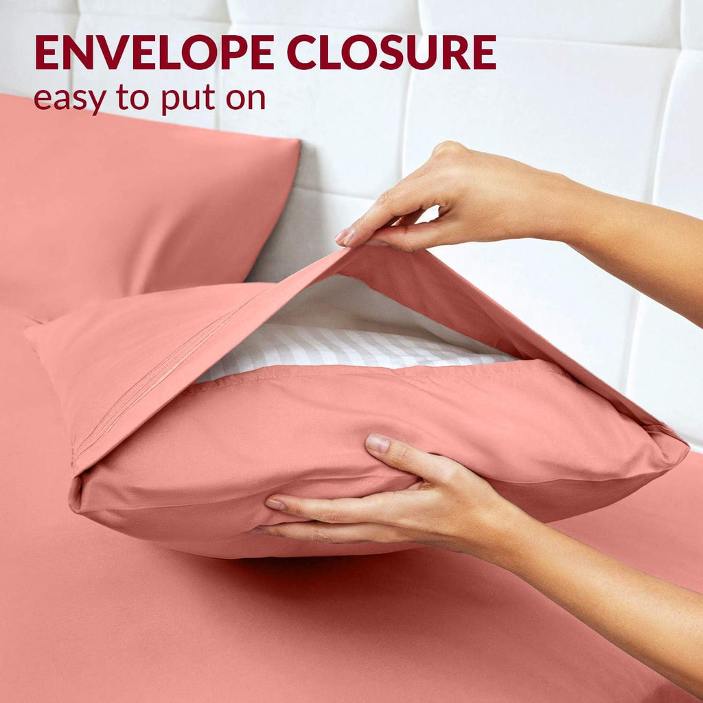 Mellanni Pillow Cases - Luxury, Extra Soft, Cooling Pillow Covers - 2 PC Iconic Collection Pillowcases - Envelope Closure (King 20" x 40",…