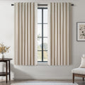 Topfinel Beige White 100% Blackout Curtains 72 Inches Long 2 Panels for Bedroom Natural Linen Heavy Insulated Bay Window Curtains Modern Ne…